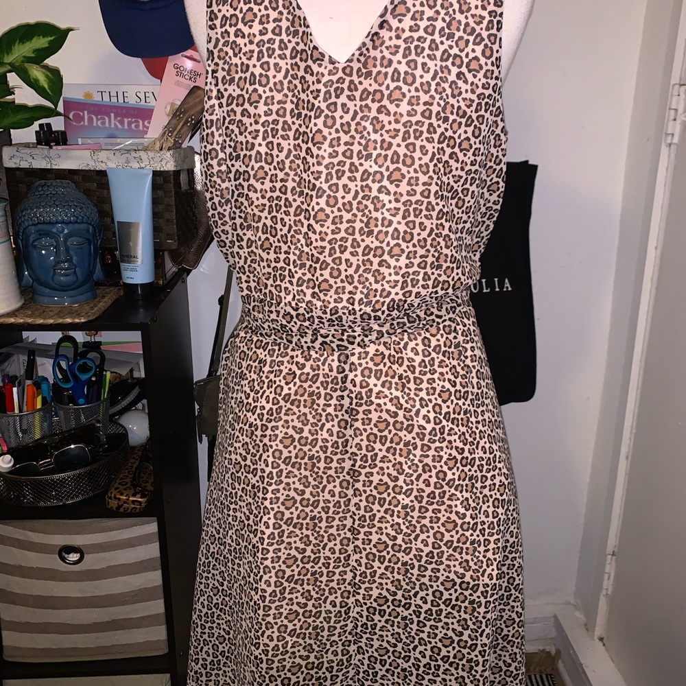 A New Day Brown/Light Pink Leopard Print Dress. - Picture 3 of 7